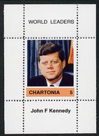 Chartonia (Fantasy) World Leaders - John F Kennedy Perf Deluxe Sheet On Thin Glossy Card Unmounted Mint - Fantasy Labels