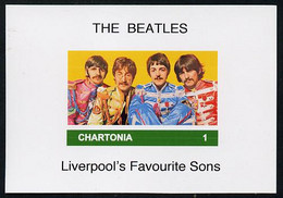 Chartonia (Fantasy) The Beatles Imperf Deluxe Sheet On Glossy Card Unmounted Mint - Fantasy Labels