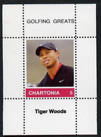 Chartonia (Fantasy) Golfing Greats - Tiger Woods Perf Deluxe Sheet On Thin Glossy Card Unmounted Mint - Fantasy Labels