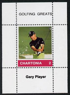 Chartonia (Fantasy) Golfing Greats - Gary Player Perf Deluxe Sheet On Thin Glossy Card Unmounted Mint - Fantasy Labels