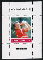 Chartonia (Fantasy) Golfing Greats - Hale Irwin Perf Deluxe Sheet On Thin Glossy Card Unmounted Mint - Fantasy Labels