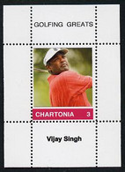 Chartonia (Fantasy) Golfing Greats - Vijay Singh Perf Deluxe Sheet On Thin Glossy Card Unmounted Mint - Fantasy Labels