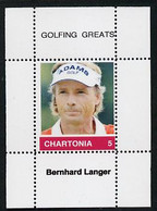 Chartonia (Fantasy) Golfing Greats - Bernhard Langer Perf Deluxe Sheet On Thin Glossy Card Unmounted Mint - Fantasy Labels