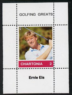 Chartonia (Fantasy) Golfing Greats - Ernie Els Perf Deluxe Sheet On Thin Glossy Card Unmounted Mint - Fantasy Labels
