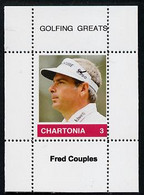 Chartonia (Fantasy) Golfing Greats - Fred Couples Perf Deluxe Sheet On Thin Glossy Card Unmounted Mint - Fantasy Labels