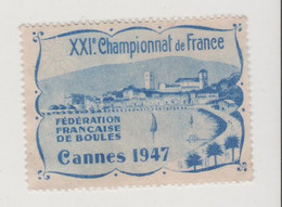 CANNES 1947 FEDERATION FRANCAISE DE BOULES XXIe CHAMPIONNAT DE FRANCE - Sport