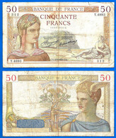 France 50 Francs 1936 6 August Ceres Serie T Frs Frcs Frc Europe Paypal Bitcoin OK - 50 F 1934-1940 ''Cérès''