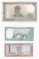 Lot 3 Billets De 250 Livres – 5 Livres Et 1 Livre - Lebanon