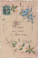 Cartes Procelaine - Carte Celluloïd - Carte Peinte - Marguerite Et Myosotis - Porcelaine