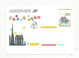 Entier Postal, Neuf , CARTEPOSTE ,Paris , 1989 , Notre Dame ,PHILEXFRANCE 89 - Overprinter Postcards (before 1995)