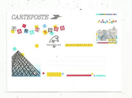 Entier Postal, Neuf , CARTEPOSTE ,Paris , 1989 , Grand Louvre ,PHILEXFRANCE 89 - Overprinter Postcards (before 1995)