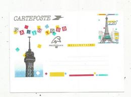 Entier Postal, Neuf , CARTEPOSTE ,Paris , 1989 , Tour Eiffel ,100 Ans ,PHILEXFRANCE 89 - Overprinter Postcards (before 1995)