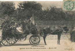 Chateau Thierry Fete Jean De La Fontaine 23 Juin 1907 Char Attelage Alsacienne - Demonstrations