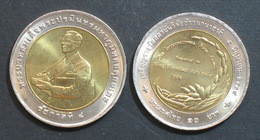 Thailand Coin 10 Baht Bi Metal  1996  International Rice  Award Y339 UNC - Thaïlande