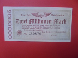 Reichsbahn 2 MILLIONEN 1923 Circuler (B.14) - 2 Miljoen Mark