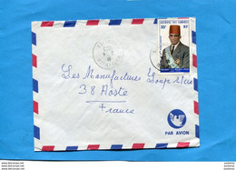 MARCOPHILIE-lettre--COMORES->Françe- Cad-Mutsamudu -1973 - StampN°A51  Président Cheik - Storia Postale