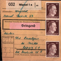 ! 1943 Memel Nach Leipzig, Paketkarte, Deutsches Reich, 3. Reich - Covers & Documents