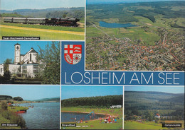 D-66679 Losheim Am See - Alte Ansichten - Dampfbahn - Strandbad - Girtenmühle - Luftbild - Kreis Merzig-Wadern