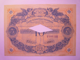 GP 2020 - 2603  UNION ECONOMIQUE ROANNAISE  :  BILLET De 10F   1929    XXX - Other & Unclassified