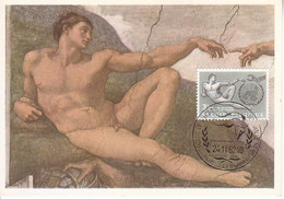 Belgique Carte Max 1231 - Michelangelo - La Création Du Monde - 1961-1970