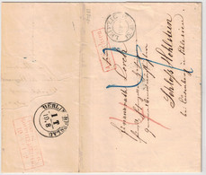 1851, Unfrankierter Brif Ab LEIPZIG Mit Transit "Aus Sachsen", Nach Schlesien. Rückseitig Seltene Bahnpoststempel. - Covers & Documents
