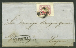1856/58 Portugal D.Pedro V #13 On Letter From Oliveira To Lagoa - P1591 - Cartas & Documentos
