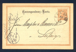 AUSTRIA - Stationery With Railway Cancel F.P.A. No. 18, Sent To Leipzig 10.03. 1892. - Lettres & Documents