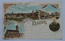 Germany 02 Kraiburg Am Inn 1901 General View Market Square Pfarrkirche Church Litho - Mühldorf