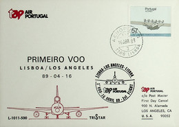 1989 Portugal 1st TAP Flight Lisbon - Los Angeles - Brieven En Documenten