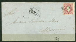 1865 Portugal D.Luis 25rs On Letter From Aveiro To Monção  - P1593 - Covers & Documents