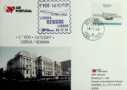 1989 Portugal 1st TAP Flight Lisbon - Newark - Lisbon - Covers & Documents