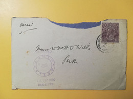 1924 BUSTA AUSTRALIA AUSTRALIAN BOLLO RE GIORGIO V KING GEORGE OBLITERE' TIMBRO RECEIVED CARNARVON CLUB - Covers & Documents