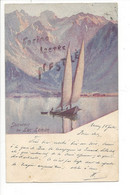 25933 - Barque Du Léman Souvenir Du Léman Et Publicité Farine Lactée Nestlé Cachet Gryon Et Vevey En 1898 - Gryon