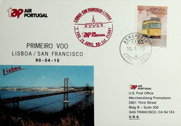 1990 Portugal 1st TAP Flight Lisbon - San Francisco - Briefe U. Dokumente