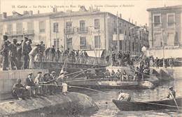 34-CETTE- LA PÊCHE A LA DORADE AU PONT DIRLA - Sete (Cette)