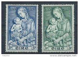 Irlande 1954 N°122/123 Neufs ** MNH Année Mariale Vierge Et Enfant - Ongebruikt