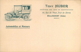 Billancourt * Cpa Publicitaire * TONY HUBER * Automobiles Et Moteurs * 56 Rue Du Vieux Pont De Sèvres * Pub Boulogne - Boulogne Billancourt