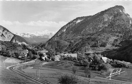 ¤¤   -    MIEUSSY - MATRINGES    -  Le Mont-Blanc, à Droite Le Mont Orchez  -  La Ligne Du Chemin De Fer      -   ¤¤ - Mieussy
