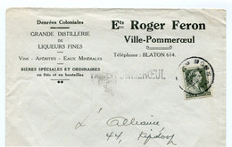 1939 Ets Roger Feron - Distillerie Liqueurs -  Enveloppe Mons Naat Anvers Met Zegel 75c  Nr 480 - Andere & Zonder Classificatie