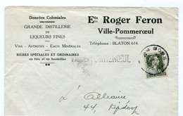 1939 Ets Roger Feron - Distillerie Liqueurs -  Enveloppe Mons Naat Anvers Met Zegel 75c  Nr 480 - Altri & Non Classificati