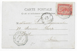 CONGO - 1904 - CARTE De LOUDIMA Avec SUPERBE CACHET BLEU ! => PARIS - Cartas & Documentos