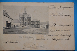 Rance 1901: L'hôtel De Ville De Rance Avec Bel Attelage Et Animation - Sivry-Rance
