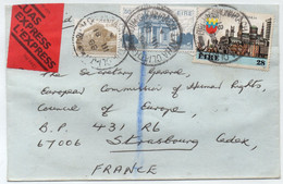 IRLANDE - EIRE - ? /1988 LETTRE EXPRESS => CONSEIL DE L'EUROPE STRASBOURG (ref 7900g) - Covers & Documents