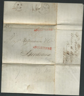 Lac De Londres  16/07/1833 Ecrite Pour Bordeaux , Marque Angleterre En Rouge , Taxe Manuscrite 40 ?? - Aw 13801 - ...-1840 Prephilately