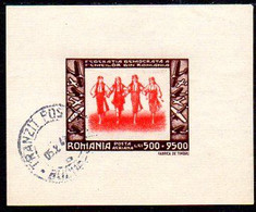 ROMANIA 1946 Democratic Womens' Union Block Used.  Michel Block 35 - Hojas Bloque