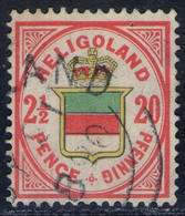 Heligoland JY 21 1890 Auf 2 1/2 Pence Rotorange/gelb/graugrün - Helgoland Nr. 18 F - Heligoland