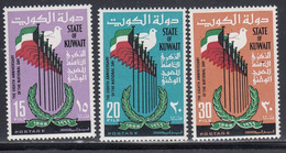 Kuwait, Scott #445-447, Mint Never Hinged, National Day, Issued 1969 - Kuwait
