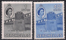 Seychelles 1956 QE2 Set La Pierre De Possession Umm SG 189 - 190 ( A1059 ) - Seychellen (...-1976)