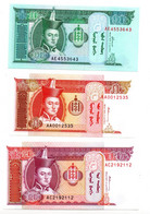 Mongolie / Lot De 3 Billets / UNC - Mongolia