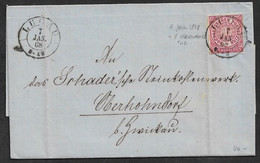 1868 NORD DEUTSCHER POSTBEZIRK 1Gr. BELEG - 7 JAN. 1868 - 7 VERWENDUNGSTAG ! - LUGAU N. OBERHOHENDORF - Lettres & Documents